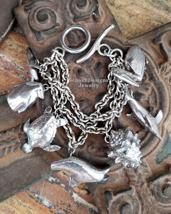 Susan Cummings Seal life Charm bracelet 7 charms | Arizona