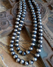 Schaef Designs 2 Strand Heavy Sterling Silver Navajo Pearl Necklace | Arizona 