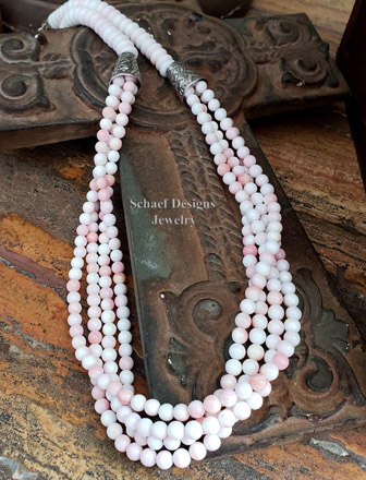 Schaef Designs 4 strand conch & sterling silver layering necklace | New Mexico