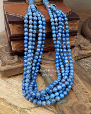 Schaef Designs 5 Strand Denim Lapis & Sterling Silver Southwestern Basics Short Multi Necklace | Arizona
