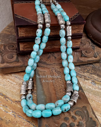 Schaef Designs Ammazonite & sterling silver Southwestern basics necklace set | Arizona 