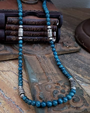 Schaef Designs Long Tube Bead Apatite & Sterling Silver Necklace | Arizona