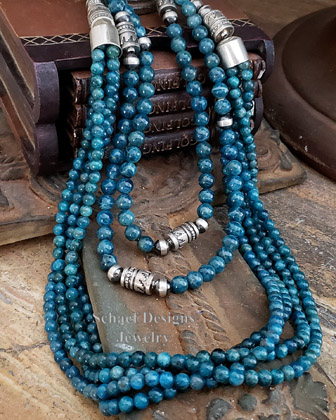 Schaef Designs Apatite & Sterling Silver Multi Strand Necklace Set | Arizona