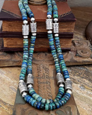 Schaef Designs Azurite & Sterling Silver Tube Bead Necklaces | Arizona