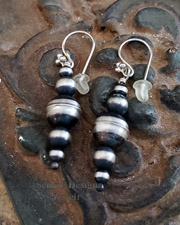  Schaef Designs Sterling Silver bench bead Southwestern wire earrings | New Mexico