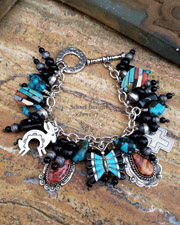 Schaef Designs Black Onyx & Sterling Silver Southwestern Charm Bracelet | New Mexico