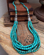  Schaef Designs Hubei Blue Turquoise Long Multi Strand Necklace | Arizona