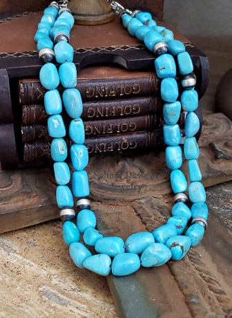 Schaef Designs blue turquoise nugget & sterling silver Southwestern Basics necklaces | Arizona 