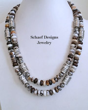  Schaef Designs Brioche Jasper & Sterling Silver Tube Bead Necklace Set | New Mexico