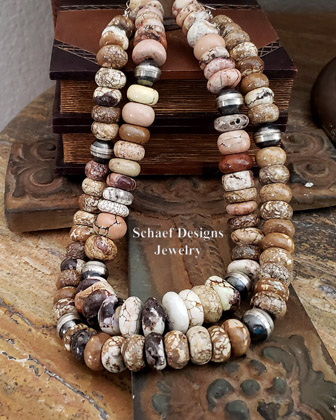 Schaef Designs brown buffalo turquoise & sterling silver necklace set | Southwestern Basics Collection | Arizona