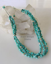 Schaef Designs  Campitos turquoise 3-strand adjustable necklace great for | New Mexico 