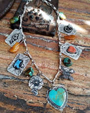Schaef Designs Dog Tag Cross & Turquoise Nugget Charm Necklace | Arizona 
