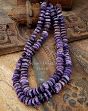  Schaef Designs Charoite & Sterling Silver Tube Bead Necklace Set Click | Arizona