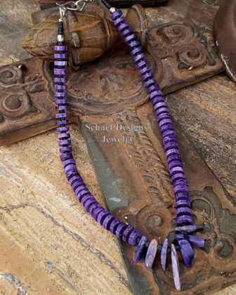 Schaef Designs charoite heishi tab choker southwestern necklace | Arizona | Arizona 