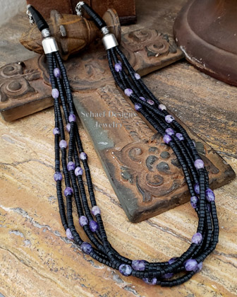 Schaef Designs Charoite Lignite Multi Strand Necklace
<br>


                        <div align=