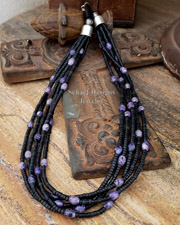 Large Charoite Ignite & Sterling Silver Southwestern Necklace | Arizona
