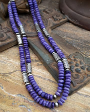 Large Charoite Ignite & Sterling Silver Southwestern Necklace | Arizona