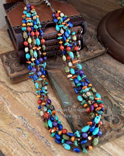 Schaef Designs Lapis Confetti 5 Strand Necklace | Arizona
