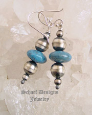 Schaef Designs denim Lapis & Sterling Silver French Wire Earrings | New Mexico 