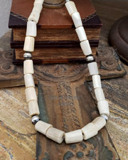 Schaef Designs deer antler & 10mm oxidized bench bead necklace | Arizona