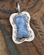  Schaef Designs Dumortierite Denim & Sterling Silver Dog Bone Pendant | Arizona 