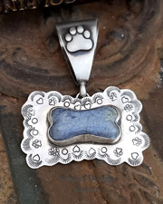  Schaef Designs Denim dumortierite & Sterling Silver Pendant Paw Print Bail | Arizona 