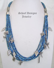 Schaef Designs Denim Lapis & Sterling Silver Treasure Necklace | New Mexico