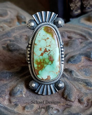 Derrick Gordon green turquoise & sterling silver ring | Schaef Designs | New Mexico 