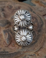  Double Rosette Sterling Silver Ring Size 8.5 | New Mexico