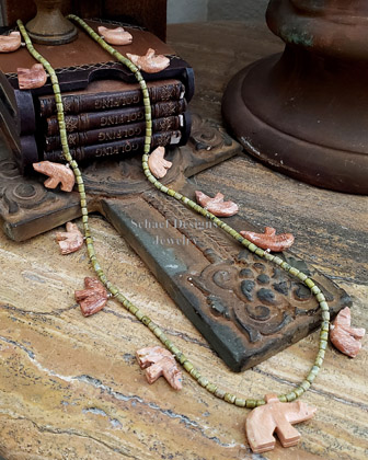  Schaef Designs Long carved Fetish Serpentine layering necklace | Arizona 