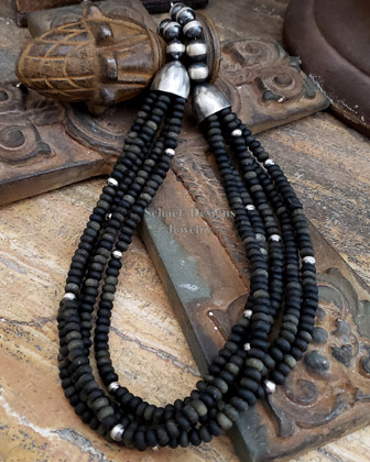Schaef Designs gold obsidian 5 Strand Southwestern Necklace | Arizona 