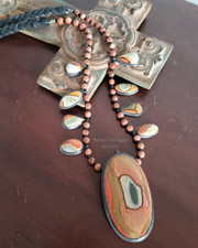 Schaef Designs Briggs Jasper Heart Black Silver Braid Necklace Collection | New Mexico