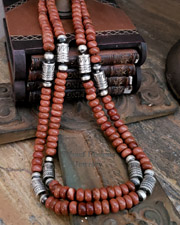 Schaef Designs Goldstone & Sterling Silver Tube Bead Necklace Set | Arizona