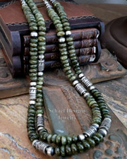 Schaef Designs Gossular Garnet & Sterling Silver Tube Bead Necklaces | Arizona 