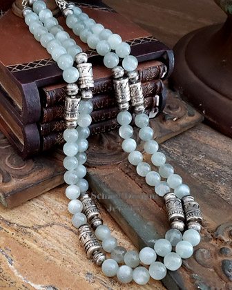 Schaef Designs GRay Moonstone & sterling silver Southwestern basics tube bead Necklace | Arizona