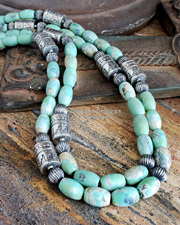 Schaef Designs pottery shard new lander turquoise & sterling silver charm bracelet | Arizona