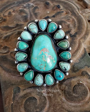 Schaef Designs Southwestern Large Hubei Turqoise & Sterling Silver Pendant | Arizona