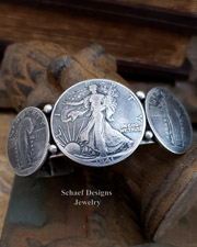 Native American Half Dollar Quarter old coin Cuff Bracelet | Arizona