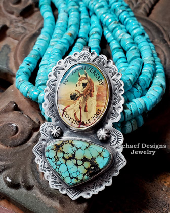 Schaef Designs Horses show turuoise pendant | New Mexico 