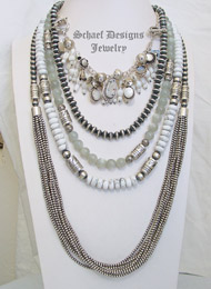 Schaef Designs Howlite Moonstone & Sterling Silver Necklace Pairings | New Mexico
