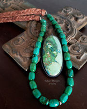 Schaef Designs Briggs Jasper Heart Black Silver Braid Necklace Collection | New Mexico
