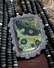  Schaef Designs Gold Obsidian & Sterling Silver 5 Strand Necklace | Arizona