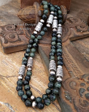 Schaef Designs Kambaba & Sterling Silver Tube Bead Necklace Set | Arizona