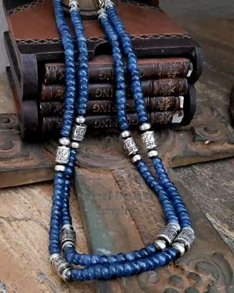 Schaef Designs kyanite & sterling silver tube bead necklace set | Southwestern Basics Collection | Arizona 