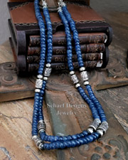 Schaef Designs Kyanite & Sterling Silver Tube Bead Necklaces | Arizona