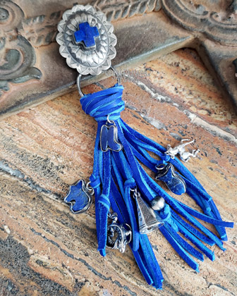 Schaef Designs Deep Blue Lapis Concho Tassel Charm Pendant | Arizona