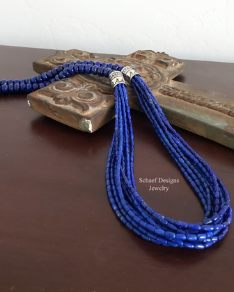 Schaef Designs Cobalt Blue Lapis & Sterling Silver 4 Strand Necklace | Arizona
