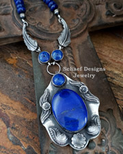 Schaef Designs Oval Lapis & Sterling Silver One of a Kind  Necklace | Arizona 
