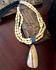 Buffalo Turquoise & Sterling Silver Multi Strand Tab Necklace | New Mexico