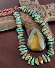 Schaef Designs Large Blue Bronze black silver pendant | Arizona